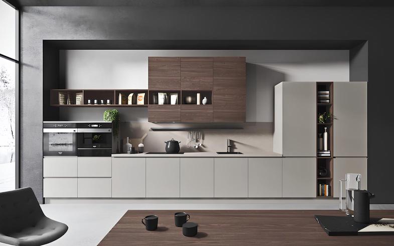 I-shaped modular kitchen cabinets